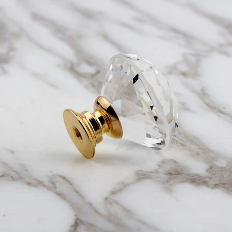 ELLE Boutons De Tiroir De Porte En Cristal - 10 Pièces 30MM Base Dorée 5 ELLE Boutons De Tiroir De Porte En Cristal - 10 Pièces 30MM Base Dorée – Image 3