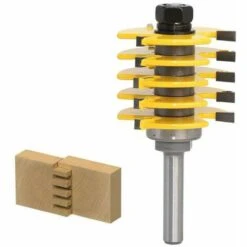 TINOR Couteaux Percussion Rainure Languette, 8-manche Couteaux T 3 Dents, Travail Bois Outil Sculpture, 12.7mm Profondeur Coupe Biscuit Routeur -Toupie Soldes 55018676 4