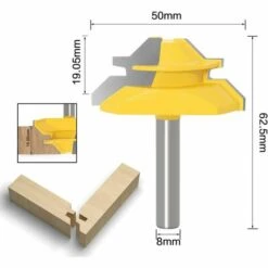 TINOR 45 Degrés Lock Mitre Router Bit 8mm, APLUS Fraise à Bois, Fraise à Rainurer, Tenon Joint Cutter Pour Outil De Coupe Du Bois Pour Machine De Gravure, Machine 11 TINOR 45 Degrés Lock Mitre Router Bit 8mm, APLUS Fraise à Bois, Fraise à Rainurer, Tenon Joint Cutter Pour Outil De Coupe Du Bois Pour Machine De Gravure, Machine -Toupie Soldes 55018692 5