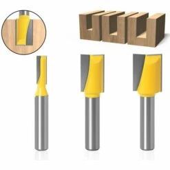 TINOR 8mm Fraises Droites Router Bit Fraise à Bois Motif De Garniture Routeur Bits Embout à Pointe De Fraise En Carbure Outil De Travail Du Bois 3 Pièces Ensemble -Toupie Soldes 55018722 3