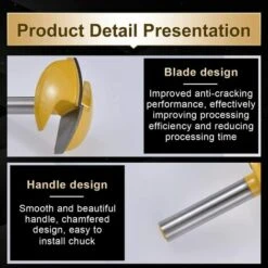 ALMI Fraise Horizontale Pour Toupie, Fraise Pour Chape, Petite Toupie Avec Tige De 8mm (tige De 8mm, Largeur De 1-3/4", Rayon De 1.65") -Toupie Soldes 55343896 4