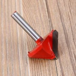 TINOR Fraise à Rainurer En Acier Tungstène CNC 90 Degrés Tige De 6 Mm Diamètre De 32 Mm Pour Fabrication De Panneaux 3D Rouge -Toupie Soldes 55576876 3