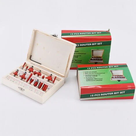 DONTODENT 1/4 En Carbure Avec Manche En Bois Fraise Set Outils Bois Cutter Vinaigrette Formant Fraise - 1/4*15 (bleu) 4 DONTODENT 1/4 En Carbure Avec Manche En Bois Fraise Set Outils Bois Cutter Vinaigrette Formant Fraise - 1/4*15 (bleu) – Image 2