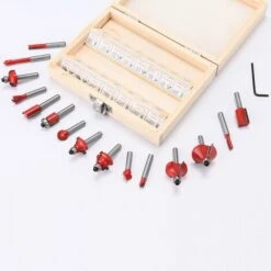 DONTODENT 1/4 En Carbure Avec Manche En Bois Fraise Set Outils Bois Cutter Vinaigrette Formant Fraise - 1/4*15 (bleu) 10 DONTODENT 1/4 En Carbure Avec Manche En Bois Fraise Set Outils Bois Cutter Vinaigrette Formant Fraise - 1/4*15 (bleu) -Toupie Soldes 55819202 4