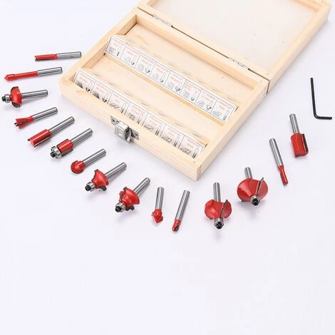 DONTODENT 1/4 En Carbure Avec Manche En Bois Fraise Set Outils Bois Cutter Vinaigrette Formant Fraise - 1/4*15 (bleu) 6 DONTODENT 1/4 En Carbure Avec Manche En Bois Fraise Set Outils Bois Cutter Vinaigrette Formant Fraise - 1/4*15 (bleu) – Image 4