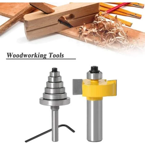 FLYME Mèche De Routeur Avec 6 Ensembles De Roulements, Rainureuse à Bois à Tige De 1/2" Pour Plusieurs Profondeurs 1/8", 1/4", 5/16", 3/8", 7/16", 1/2" 4 FLYME Mèche De Routeur Avec 6 Ensembles De Roulements, Rainureuse à Bois à Tige De 1/2" Pour Plusieurs Profondeurs 1/8", 1/4", 5/16", 3/8", 7/16", 1/2" – Image 2