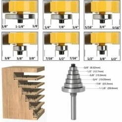 FLYME Mèche De Routeur Avec 6 Ensembles De Roulements, Rainureuse à Bois à Tige De 1/2" Pour Plusieurs Profondeurs 1/8", 1/4", 5/16", 3/8", 7/16", 1/2" 10 FLYME Mèche De Routeur Avec 6 Ensembles De Roulements, Rainureuse à Bois à Tige De 1/2" Pour Plusieurs Profondeurs 1/8", 1/4", 5/16", 3/8", 7/16", 1/2" -Toupie Soldes 56628192 4