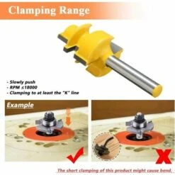 FLYME Fraise à Joint De Colle Réversible, Coupe Tenon Réversible Moyenne à Tige De 1/4 Pouce Pour Outils De Travail Du Bois, Coupe Le Bois Jusqu'à 1-1/8 Pouce -Toupie Soldes 56628288 5