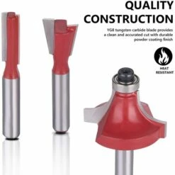 LEDMOMO Fraises Defonceuse 6.35mm. Coffret De 15 Fraises Tige De 6.35mm 1/4", Coupe-outils Pour Travail Bois à Pointe En Carbure De Tungstène, Tige Forets En Acier Forgé -Toupie Soldes 56665980 4