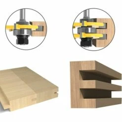 TANABATA 8MM Queue Langue Appariée Et Fraise De Rainure Set 3 Dents Forme T Cutter En Bois De Coupe Outil De Travail Du Bois (8MM) -Toupie Soldes 57240727 5