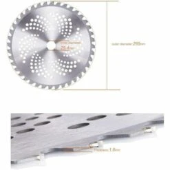 TANABATA 10 Pouces Lame De Scie à Bois Circulaire 40 Dents 25,4 Mm Avec Pointe De Carbure Disques De Roue Jardin Herbe Brosse Strimmer Trimmer Weed Coupe Outil De Puissance -Toupie Soldes 57240731 3