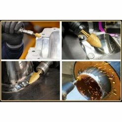 CHANCEY Diamant Tête De Meulage Fraises De Toupie - Tige De 6mm Fond Rond Métal Bits De Routeur Garniture Bavures Outils De Sculpture Pour Fonte/Acier Inoxydable/Tuiles/Marbre/Pierre (10mm)SEMAket，or -Toupie Soldes 57795119 4