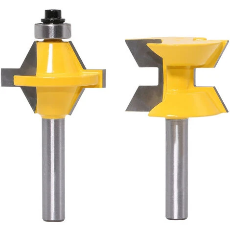 FR-LIFE BR-Vie 2Pcs Router Bit Set 8mm Shank 120 Degrés Fraise à Bois Rainure De Travail Du Bois Outil Ciseau De Coupe 3 FR-LIFE BR-Vie 2Pcs Router Bit Set 8mm Shank 120 Degrés Fraise à Bois Rainure De Travail Du Bois Outil Ciseau De Coupe