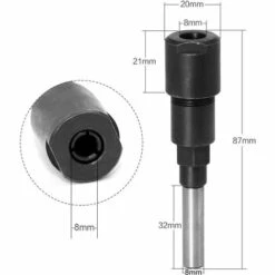 FR-LIFE BR-Vie 8mm Routeur Bit Extension Tige Fraise à Bois Serrage Extension Router Collet Extension Rod Pour Machine à Graver Serrage -Toupie Soldes 57913768 3
