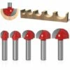 FR-LIFE Fraise à Fond Rond Bois, BR-Vie 5PCS Router Bits 8mm Tige 12/16/ 19/22/25mm Fraise à Gorges Carbure Queue Fraise à Rainurer Pour Défonceuse Outil De Coupe Bit De Routeur -Toupie Soldes 57913777 1