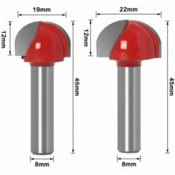 FR-LIFE Fraise à Fond Rond Bois, BR-Vie 5PCS Router Bits 8mm Tige 12/16/ 19/22/25mm Fraise à Gorges Carbure Queue Fraise à Rainurer Pour Défonceuse Outil De Coupe Bit De Routeur -Toupie Soldes 57913777 3