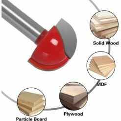 FR-LIFE Fraise à Fond Rond Bois, BR-Vie 5PCS Router Bits 8mm Tige 12/16/ 19/22/25mm Fraise à Gorges Carbure Queue Fraise à Rainurer Pour Défonceuse Outil De Coupe Bit De Routeur -Toupie Soldes 57913777 5