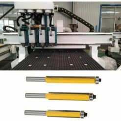 AIDUCHO 1Pcs 8mm Tige Fraise à Affleurer à Roulement, Fraise à Copier Avec Roulement Supérieur, Extra-longue Fraise à Bois - 8*1/2*76.2 -Toupie Soldes 58196653 4