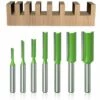 GRID COOL 7Pcs Fraise Droite à Queue De 6 Mm, Fraise Droite Defonceuse, Pour Bois Carbure De TungstèNe Outil De Travail Du Bois,3mm 4mm 5mm 6mm 8mm 10mm 12mm -Toupie Soldes 58348434 1