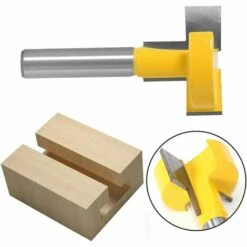 GRID COOL 8mm T-Track Routeur à Rainure En T Forme Routeur Bits Coupe Du Bois De Fraisage Outil Routeur Lame Bord Droit Bit 8mm Lame Jaune -Toupie Soldes 58349357 5