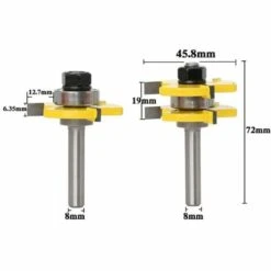 AOUGO Rainure Et Languette Fraise Ensemble 3 Cannelures 8mm Tige T Forme Bois Fraise Fraise Outils De Travail Du Bois 9 AOUGO Rainure Et Languette Fraise Ensemble 3 Cannelures 8mm Tige T Forme Bois Fraise Fraise Outils De Travail Du Bois -Toupie Soldes 58575605 3