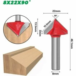 ALMI 6Pcs Fraise à Rainurer Droit En V, 60° 90° 120°, Queue De 8mm, Fraise à Bois 3D En V Fraise à Graver CNC -Toupie Soldes 58695023 3