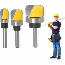 TRIOMPHE Mèche De Toupie à Fond Rond Mèche De Toupie à Nez De 6 Mm Modèle De Fraise à Bois Pour L'artisanat Du Bois 3 Pièces Mèche De Toupie à Nez à Fond Rond，T-Audace -Toupie Soldes 59252337 5