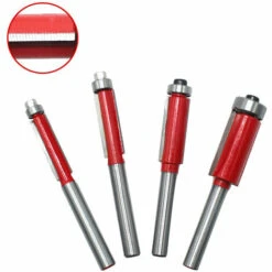 CHANCEY 4 Pièces Fraise à Copier 1/4" Outils De Fraisage De Menuiserie Bricolage De Coupe Avec Roulement Supérieur, Queue Garniture Affleurante Routeur，SEMAket -Toupie Soldes 59618767 5
