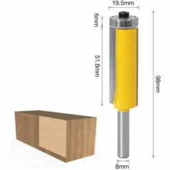 CHANCEY 8mm Tige Fraise à Bois Set, 2 Pièces Allongé Mèches Carbide Ensemble De Bits De Routeur De Modèle De Motif De Finition Embout De Garniture Affleurante à Queue De，SEMAket -Toupie Soldes 59619548 2
