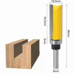CHANCEY 8mm Tige Fraise à Bois Set, 2 Pièces Allongé Mèches Carbide Ensemble De Bits De Routeur De Modèle De Motif De Finition Embout De Garniture Affleurante à Queue De，SEMAket -Toupie Soldes 59619548 3