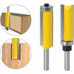 CHANCEY 8mm Tige Fraise à Bois Set, 2 Pièces Allongé Mèches Carbide Ensemble De Bits De Routeur De Modèle De Motif De Finition Embout De Garniture Affleurante à Queue De，SEMAket -Toupie Soldes 59619548 4