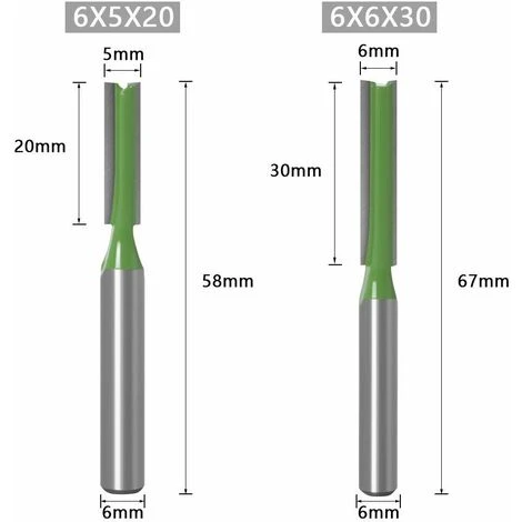 CHANCEY 7pcs Tige De 6mm Fraise à Défoncer Fraise Droite Avec Tranchants En Carbure Fraise à Menuiserie Outil De Woodworking Cutter,SEMAket 6 CHANCEY 7pcs Tige De 6mm Fraise à Défoncer Fraise Droite Avec Tranchants En Carbure Fraise à Menuiserie Outil De Woodworking Cutter,SEMAket – Image 4
