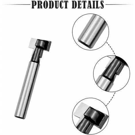 LYCXAMES Fraise En Rainure En T 8mm, Routeur à Rainure En T Forme Routeur Bits, 3Pcs (7.94/9.52/12.7mm) Queue De Fraise Avec Lame Fraises à Bois Pour Outils électriques Outil De Menuiserie 5 LYCXAMES Fraise En Rainure En T 8mm, Routeur à Rainure En T Forme Routeur Bits, 3Pcs (7.94/9.52/12.7mm) Queue De Fraise Avec Lame Fraises à Bois Pour Outils électriques Outil De Menuiserie – Image 3