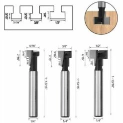 LYCXAMES Fraise En Rainure En T 8mm, Routeur à Rainure En T Forme Routeur Bits, 3Pcs (7.94/9.52/12.7mm) Queue De Fraise Avec Lame Fraises à Bois Pour Outils électriques Outil De Menuiserie 10 LYCXAMES Fraise En Rainure En T 8mm, Routeur à Rainure En T Forme Routeur Bits, 3Pcs (7.94/9.52/12.7mm) Queue De Fraise Avec Lame Fraises à Bois Pour Outils électriques Outil De Menuiserie -Toupie Soldes 60438407 4