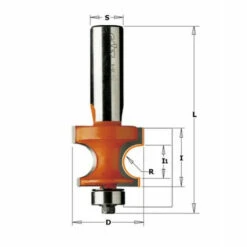 CMT : Fraise Carbure Demi Rond Rayon 4,75 Mm - Guidage - Queue 8 Mm