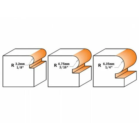 CMT : Fraise Carbure Demi Rond Rayon 4,75 Mm - Guidage - Queue 8 Mm 4 CMT : Fraise Carbure Demi Rond Rayon 4,75 Mm - Guidage - Queue 8 Mm – Image 2