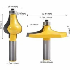 Cisea 2pcs Handrail Router Bit Set - Standard/Flute Moulding Cutter - 1/2 '' Shank For Staircase & Rampes Handrails -Toupie Soldes 60606719 2