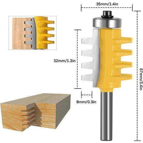 Cisea 8 Mm Shank Rail Finger Réversible Joint Router Colle Bit Cône Tenon Fraises Pour Le Travail Du Bois Outils Carpenter 4 Cisea 8 Mm Shank Rail Finger Réversible Joint Router Colle Bit Cône Tenon Fraises Pour Le Travail Du Bois Outils Carpenter – Image 2