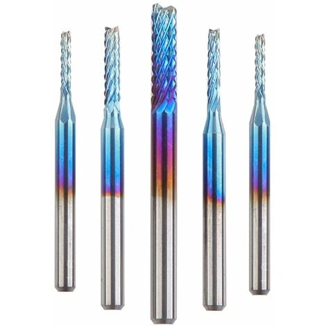 HANBING Fraise à Couteau Pour Machine à Graver En Acier Au Tungstène, Fraise à Maïs Plaqué Bleu (fraise Plaquée Bleu 10pc 0.8-3.175mm) 5 HANBING Fraise à Couteau Pour Machine à Graver En Acier Au Tungstène, Fraise à Maïs Plaqué Bleu (fraise Plaquée Bleu 10pc 0.8-3.175mm) – Image 3