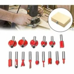 FLYME Fraise Defonceuse 15 Pcs 6.35mm Fraise à Rainurer Fraise à Bois Routeur Bit 1/4" Milling Cutter Router Bit Kit Avec Boîtier En Bois 11 FLYME Fraise Defonceuse 15 Pcs 6.35mm Fraise à Rainurer Fraise à Bois Routeur Bit 1/4" Milling Cutter Router Bit Kit Avec Boîtier En Bois -Toupie Soldes 60691560 5