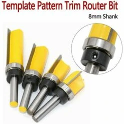 TOPHOMER Fraise à Copier, Routeur De Fraise à Bois Queue 8mm Lame 25mm En Acier Allié Haute Qualité Pour Travail Du Bois Massif/Panneau De Particules/ MDF à La Main, Jaune (8*3/4*25mm) -Toupie Soldes 60935315 2