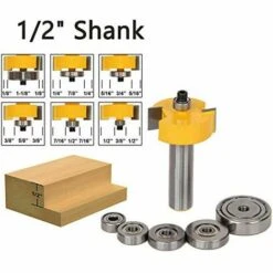 TOPHOMER Fraise De D¨¦fonceuse Outil Menuserie 1/2"H Shank Bit Avec 6 Ensemble Roulements Pour Plusieurs Profondeurs 3/8 '' 3/8 ''5/8 ''3/4 ''7/8 ''1-1/8 '' Outil De Menuiserie -Toupie Soldes 60936142 3