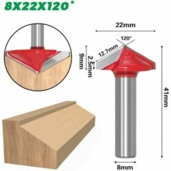 MINKUROW 6Pcs Fraise à Rainurer Droit En V, 60° 90° 120°, Queue De 8mm, Fraise à Bois 3D En V Fraise à Graver CNC -Toupie Soldes 60995702 4