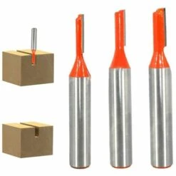 MINKUROW 8mm Fraise Droite Defonceuse, 3 Pièces Fraises à Défoncer Carbure De Tungstène Mèche De Routeur Droite à Simple Flûte Fraise à Bois-3mm/4mm/5mm