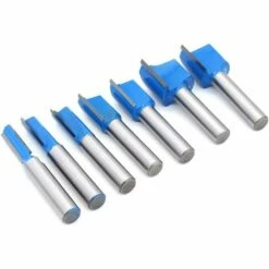MINKUROW 7Pcs Fraise Droite à Queue De 8 Mm, 6mm 8mm 10mm 12mm 14mm 18mm 20mm De Diametre Fraise à Bois Routeur à Coupe Droite Flush Trim Pattern Router Pour Le Travail Du Bois -Toupie Soldes 60995850 5