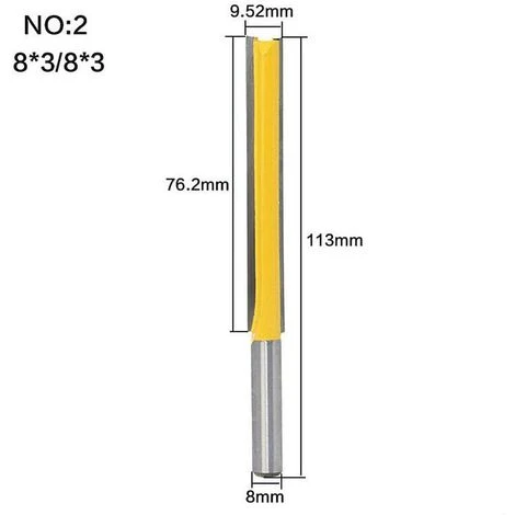 FLYME Fraise à Bois Fraise Extra-longue Fraise à Raser Mèche Droite - 76.2mm 4 FLYME Fraise à Bois Fraise Extra-longue Fraise à Raser Mèche Droite - 76.2mm – Image 2