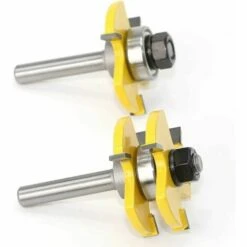 JOORRT 45 Degrés Verrouiller Mitre Routeur Bit + Mèche De Langue + Fraise à Rainurer [ 8mm Manche], Percussion à Rainure Et à Languette Fraise à Bois Pour Outils De Menuiserie -Toupie Soldes 63515147 5