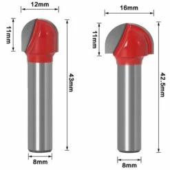 CHANCEY Fraise à Fond Rond Bois, 5PCS Router Bits 8mm Tige 12/16/ 19/22/25.4mm Fraise à Gorges Carbure Queue Fraise à Rainurer Pour Défonceuse Outil De Coupe Bit De Routeur,SEMAket -Toupie Soldes 64014521 3