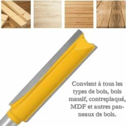 HEGUYEY 3pcs 8mm Flush Trim Router Bits Extra Long Mèches Carbide Router Bits à Bois Fraise à Menuiserie Outil De Woodworking Cutter Lame 50mm 63mm 76mm -Toupie Soldes 64047359 2