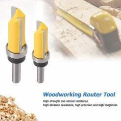 HEGUYEY Pour Affleurer Droite Carbure,Lot De 3 Fraises à Affleurer Avec Tige De 6 Mm, Fraise à Rainurer, Fraise à Bois, Alliage De Mèche De Routeur De Garniture Affleurante Pour La Maison -Toupie Soldes 64047393 3